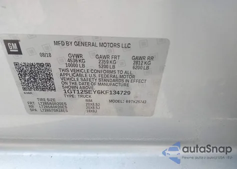 2019 GMC Sierra 2500Hd Denali из США, поврежденный, VIN 1GT12SEY6KF134729